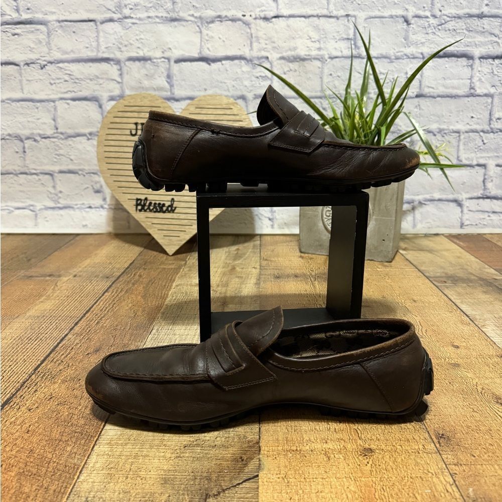 Gucci brown leather driving loafers size 41 - Picture 2 of 16